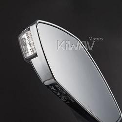 KiWAV Magazi Fist Chrome Motorcycle Mirrors with Oi Flash Controller 16 Flash Mode compatible for Scooter