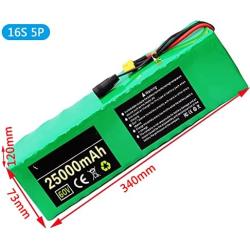 Wnicek 60V 25AH Ebike Lithium-ion Battery 21700 16S 5P 25000mAh Rechargeable Battery Pack with BMS Protection and Charger Fit for 1200W-250W Electric Bicycles Motor