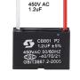 uxcell Ceiling Fan Capacitor CBB61 1.2uF 450V AC 2 Wires Metallized Polypropylene Film Capacitor 38x26x15mm for Electric Fan Pump Motor Generator