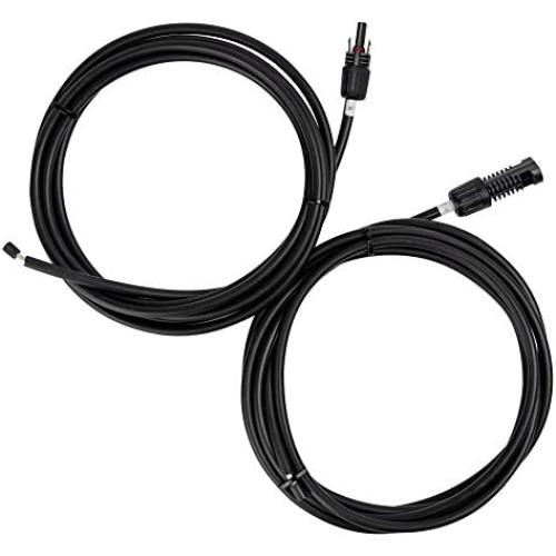Renogy 10Ft 10AWG Solar Adaptor Wire Extension Cables with Female and Male Connector, 1 Pair, Black