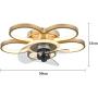 QINAIDI Flower Shape Ceiling Fan with Lights Remote Control, Modern Ceiling Fan Dimmable Lights Modes, Bedroom Ceiling Fan Living Room,with Semi Flush Mount