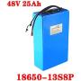 Wnicek 48V E-Bike Battery Pack 13S8P 25AH Rechargeable Li-ion Battery for Scooters Tricycles Golf Cart Electric Tools Suitable for 250W-1200W Motor(with Charger + BMS)