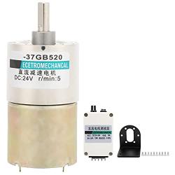 XD-37GB520 DC Reduction Motor , Controllers Motor Speed Controllers Electric Gearbox with Bracket Governor Adjustable Low Speed 24V CW/CCW for Micro Machinery[20rpm/min ]