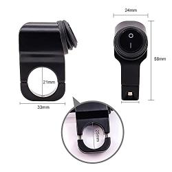 YnGia Motorcycle Handlebar Switch, Universal 7/8 inch Headlight Fog Spot light ON/OFF Switch Waterproof Aluminum Alloy Handlebar Mount Switch