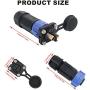 Trolling Motor Plug and Receptacle Set, Waterproof Self Lock Marine Boat Power Connector, 12V/24V/ 36V/48V Plug for Trolling Motor/Down Rigger/Fishing Reel
