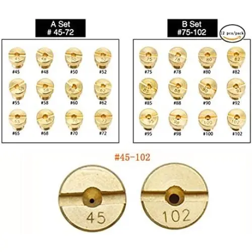 Alyone (12 Pieces Per Pack) 5mm Carburetor Jets for Mikuni Vm22 Vm24 Vm26 125 150 Main Jets (A Set)
