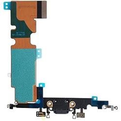 Johncase OEM Charging Port Dock Connector Flex Cable + Microphone + Cellular Antenna + Vibration Motor Connector Replacement Part Compatible for iPhone 8 Plus All Carriers (Black)