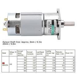 XD‑42GA755 24V DC Gear Motor , Controllers Motor Speed Controllers Eccentric Output Shaft Sport Control Small Low Speed CW CCW Permanent Magnet + Bracket [150rpm/min]