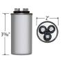 40 + 5 x 370/440 VAC Round Dual Run Capacitor by Jard # 12786