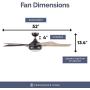 Prominence Home 51649-01 Lorelai Smart Ceiling Fan with Light and Remote, 52, Bronze