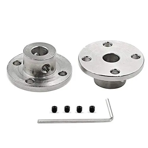 Luomorgo 7mm/0.28 inch Metal Flange Shaft Coupling Rigid Flange Coupling Motors Guide Shaft Axis Bearing 2pcs
