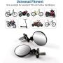 SINGARO Motorcycle Mirror, Motorcycle Universal with 7/8 Handlebar Stem End Mirror, Rotatable and Adjustable Angle, Motorcycle Exterior Accessories – Round