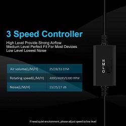ELUTENG 40mm USB Fan with 3 Speed Control USB Ventilator 5V Max 5300RPM High Flow Equiped with 40mm Fan Filter 2 Pack Dustproof Cover USB Cooling Ventilator Plastic Grill