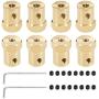 uxcell Hex Coupler 4mm Bore Motor Hex Brass Shaft Coupling Flexible Connector for Car Wheels Tires Shaft Motor 8pcs