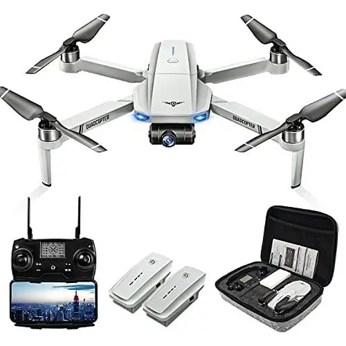 Drones with Camera for Adults 4K, LARVENDER KF102 GPS 4K Drone with 2-Axis Gimbal Camera, 2 Batteries 50Mins Flight Time WiFi FPV Quadcopter Auto Return Home,Brushless Motor Drones for Beginners/Kids