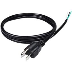 Pinfox 6ft 14 Gauge 3 Prong Heavy Duty Replacement Power Supply Cord Cable 110V 115V 120V Pigtail for Universal AC Appliance, NEMA 5-15 Plug US SJT 14AWG (15A)