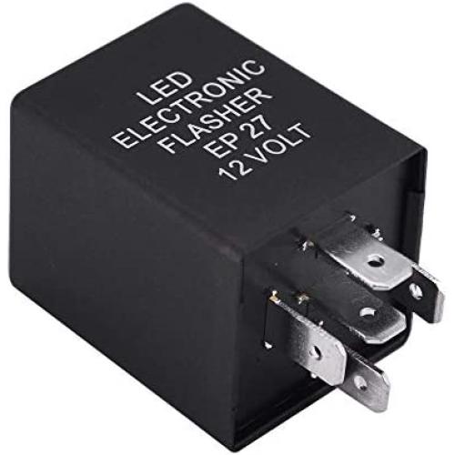 HUIQIAODS 12V 5-Pin EP27 FL27 Electronic LED Flasher Relay Fix LED Turn Signal Bulbs Hyper Flash Fix
