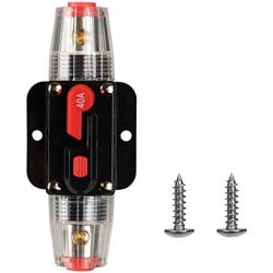 M1A2 Circuit Breaker Switch 40A Waterproof Fuse Inline Holder 3-15 AWG Resettable Fuse Manual Reset 12V-48V DC for Car Audio Sound Amplifier System RV Home Marine Boat Truck