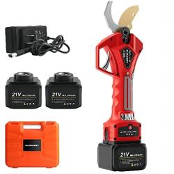 SURANRY Professional Electric Pruning Shears,Cordless Trimmer with 1.26inch/32mm Cutting Diameter Heavy Duty with 2 Pack Brushless Motor Rechargeable,Pruning Shears for Gardening, Park and Farms.
