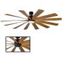Windflower Smart Indoor and Outdoor 12-Blade Ceiling Fan 80in Matte Black Distressed Koa with 3000K LED Light Kit and Wall Control works with Alexa, Google Assistant, Samsung Things, and iOS or Android App