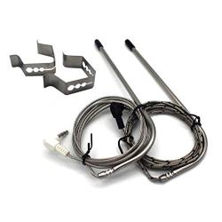Unifit Meat Probe Replacement Parts for Pit Boss and Traeger Pellet Smokers Grills, Waterproof Temperature Probe Kits (2 PC with Stainless Steel Holder)