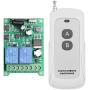 ZABLL 12V 24V 36V 48V Wireless RF Remote Control Relay Switch 2 CH 433MHz Receiver with 984ft Long Range Wireless Light Switch for Household Appliances,Industrial Equipment,Garage Door