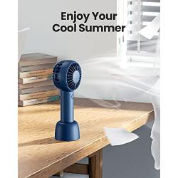 gaiatop Mini Portable Fan, Dual Motors Powerful Handheld Fan, Cute Design 3 Speed Personal Small Desk Fan with Base, Lightweight Makeup USB Rechargeable Fan for Stylish Girl Women Men Indoor Outdoor