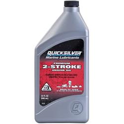 Quicksilver 858021Q01 Premium Two-Cycle TC-W3 Oil - Outboards, Personal Water Craft (PWC’s), Snowmobiles, Motorcycles and Chainsaws, 1-Quart, Gray