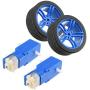 uxcell 2PCS DC Electric Motor 3-6V Dual Shaft Geared TT Magnetic Gearbox Engine w 2PCS Car Tire Wheel, Mini Smart RC Car Robot Tyres