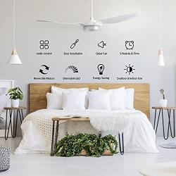 Trifecte 60 Inch Indoor&Outdoor Ceiling Fan with Light and Remote, Smart Ceiling Fan Compatible with App/Alexa/Google/Siri, Low Profile Ceiling Fan with 10-Speed Reversible Quiet DC Motor, ETL Listed