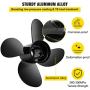 VEVOR Outboard Propeller, Replace for OEM 48-8M8026630, 4-Blade 10.3 VEVOR Outboard Propeller, Replace for OEM 48-8M8026630, 4-Blade 10.3