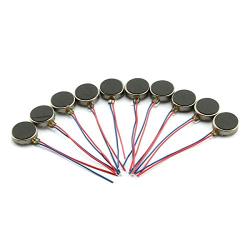 RuiLing 10-Pack DC 3V 85mA Micro Vibration Motors 12000Rpm for Cell Phone Tablet Home Appliances,Mini Flat Coin Button Type Vibrating Motor 10x2.7mm