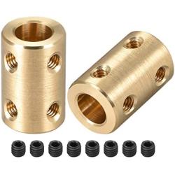 uxcell 8mm to 8mm Bore Rigid Coupling Set Screw L22XD14 Copper,Shaft Coupler Connector,Motor Accessories,2pcs