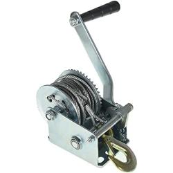 ALL-CARB 800lbs Hand Crank Winch with Hook Boat Trailer Winch with 8m 26ft Steel Cable Heavy Duty Hand Winch for Boat, Trailer, ATV or Deer Feeder