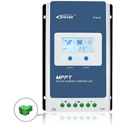 EPEVER 30A Solar Charge Controller MPPT Solar Panel Charge Controller 12V / 24V Auto Working Max PV 100V Solar Charge Battery Regulator with LCD Display for Gel Flooded Sealed Lithium Batteries