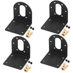 Keadic 4 Sets 37mm DC Geared Motor Mounting Bracket Holder with 6mm Hex Coupling and Set Screws