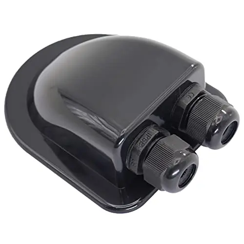 Black Waterproof Double Cable Entry Gland, ABS IP68 Water Protect Cable Duct Diameter 3-7mm for RV, Motorhomes, Campervans, Caravans, Boats, Solar Panels, CCTV