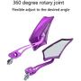 ESUPPORT Purple Universal Motorcycle Motorbike Bike 8mm 10mm Rear View Side Mirror Scooter ATV