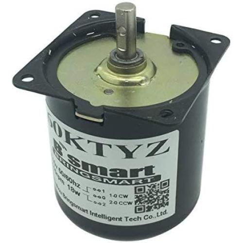 Bringsmart 60ktyz 15rpm Ac Motor Low Noise Gearbox Electric Motor Barbecue High Torque Low Speed 110V Synchronous AC Reduction Motor (110V 15rpm)