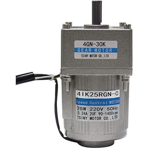 Bemonoc 25Watts AC 220V 50/60HZ High Torque 54 RPM Shaft Diameter 10mm & AC Speed Controller Kits Adjustable Variable Gear Reducer Motor CW CCW for industry