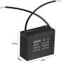 uxcell Ceiling Fan Capacitor CBB61 6uF 450V AC 2 Wires Metalized Polypropylene Film Capacitors 47x20x37.5mm for Water Pump Motor Generator