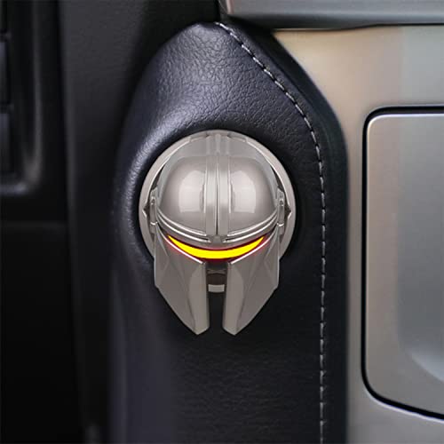 Mando The Mandalorian Star Wars Push to Start Button Cover, Car Ignition Button Cover, Car Start and Stop Button Decoration Ring, Anti Scratch Car Button Decoration Ring (Silver) Mando The Mandalorian Star Wars Push to Start Button Cover, Car Ignition Button Cover, Car Start and Stop Button Decoration Ring, Anti Scratch Car Button Decoration Ring (Silver)
