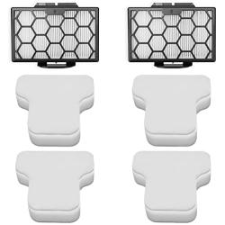 LemonQueen AZ351 Vacuum Filter Replacement Kit for Shark Self-Cleaning Brushroll & DuoClean PowerFins Canister Vacuum CZ2001, CZ351, Replace Part XHPCZ350, XFFKCZ350, 2 Post-Motor Filters, 4 Foam Filters