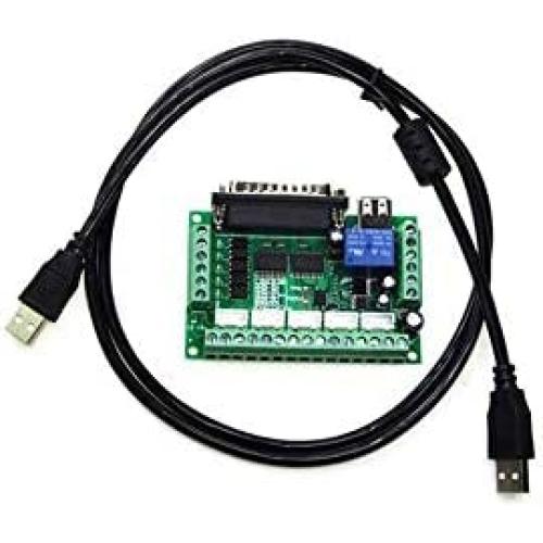 KOOBOOK 1Pcs 5 Axis CNC Breakout Board Mach3 Interface Board with Optical Coupler for MACH3 Stepper Motor Driver（With USB Cable）
