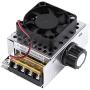 Pulse Wave Modulator With Fan, 4000W SCR Electronic Voltage Regulator Dimmer Temperature Controller Motor Speed Controlling Module Board with Cooling Fan
