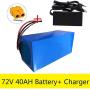 Jieoto 72V E-Motorcycle Lithium Battery 20Ah 30Ah 40Ah Li-ion Battery Pack Built-in 30A-50A BMS Battery with Charger for Electric Scooter Electric Bike Mopeds Electric Tricycle