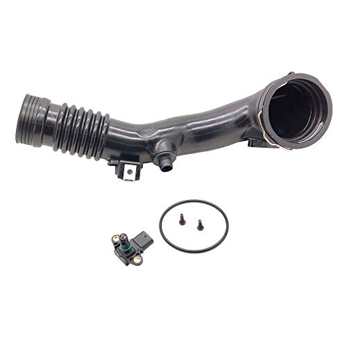OKAY MOTOR Air Turbo Induction Pipe Rear Duct w/Sensor for 2011-2017 BMW 535i 640i 740i X5 X6 3.0L N55 13717609811