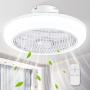 XPEHK Ceiling Fan with Lights Remote Control,18 inch Enclosed Ceiling Fan,Dimming 3 Colors 3 Speeds Memory Function,72W LED Low Profile Ceiling Fan ​for Home Bedroom Living