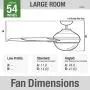 Hunter Symphony Indoor Wi-Fi Ceiling Fan with LED Light and Remote Control, 54