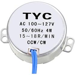 uxcell Synchronous Motor AC 100-127V 15-18RPM 50-60Hz CCW/CW 4W Turntable Gear Box for Microwave Oven